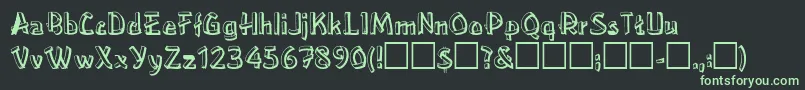 BoaBold-fontti – vihreät fontit mustalla taustalla