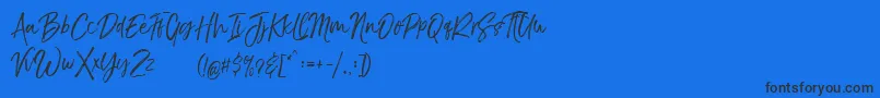 fuente TheBraggestDemo – Fuentes Negras Sobre Fondo Azul
