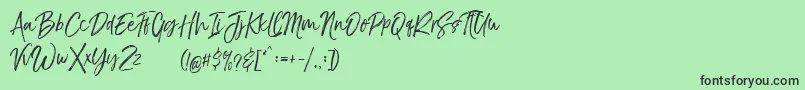 TheBraggestDemo Font – Black Fonts on Green Background