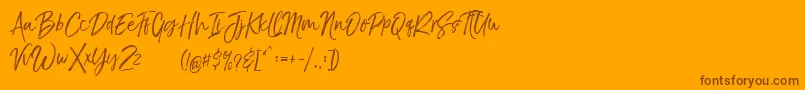 TheBraggestDemo Font – Brown Fonts on Orange Background
