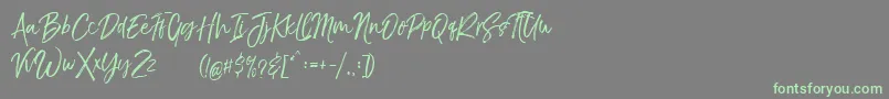 TheBraggestDemo Font – Green Fonts on Gray Background