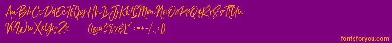 TheBraggestDemo Font – Orange Fonts on Purple Background