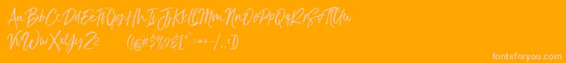 TheBraggestDemo Font – Pink Fonts on Orange Background