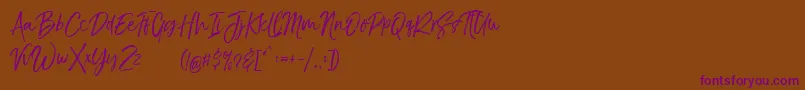 TheBraggestDemo Font – Purple Fonts on Brown Background
