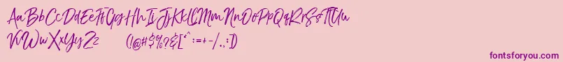 TheBraggestDemo Font – Purple Fonts on Pink Background