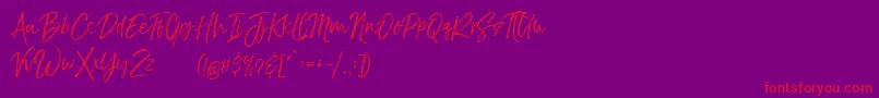 TheBraggestDemo Font – Red Fonts on Purple Background