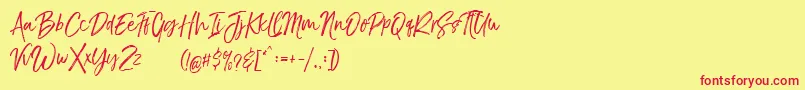 TheBraggestDemo Font – Red Fonts on Yellow Background