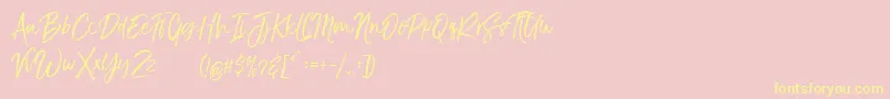 TheBraggestDemo Font – Yellow Fonts on Pink Background