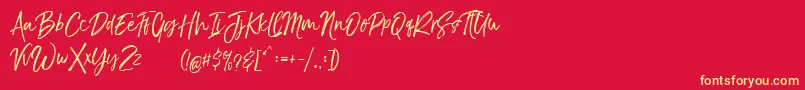 TheBraggestDemo Font – Yellow Fonts on Red Background