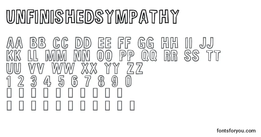 A fonte Unfinishedsympathy – alfabeto, números, caracteres especiais