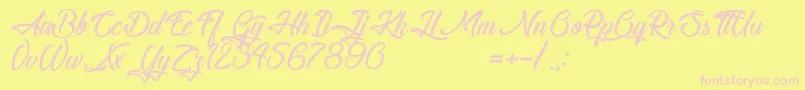 Czcionka TheBlacksmith – różowe czcionki na żółtym tle