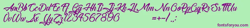 TheBlacksmith Font – Purple Fonts on Green Background