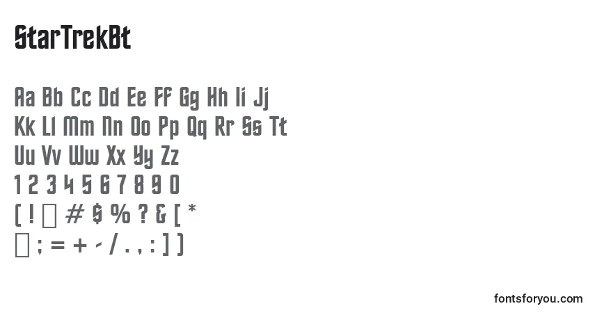 Czcionka StarTrekBt – alfabet, cyfry, specjalne znaki