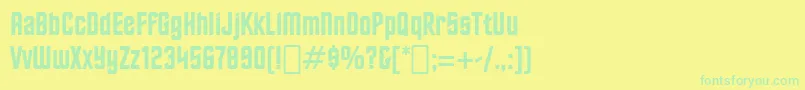 StarTrekBt Font – Green Fonts on Yellow Background