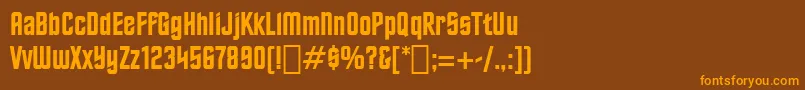 フォントStarTrekBt – オレンジ色の文字が茶色の背景にあります。