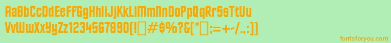 StarTrekBt-Schriftart – Orangefarbene Schriften auf grünem Hintergrund