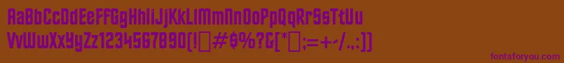 Fonte StarTrekBt – fontes roxas em um fundo marrom