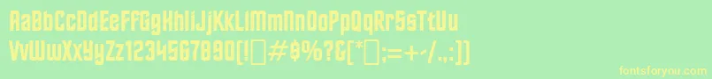 Fonte StarTrekBt – fontes amarelas em um fundo verde