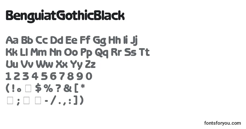 A fonte BenguiatGothicBlack – alfabeto, números, caracteres especiais