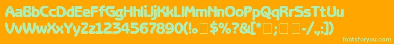 BenguiatGothicBlack Font – Green Fonts on Orange Background