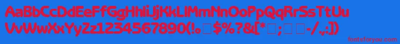 BenguiatGothicBlack Font – Red Fonts on Blue Background