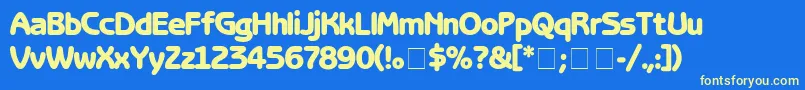 BenguiatGothicBlack Font – Yellow Fonts on Blue Background