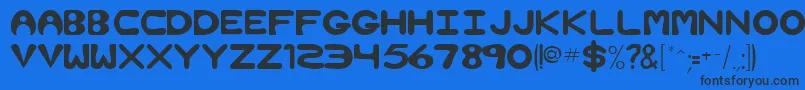 NimbleRegular-Schriftart – Schwarze Schriften auf blauem Hintergrund