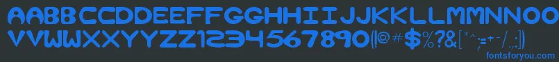 NimbleRegular Font – Blue Fonts on Black Background