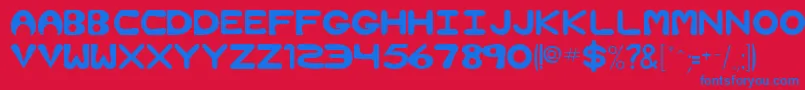 NimbleRegular Font – Blue Fonts on Red Background