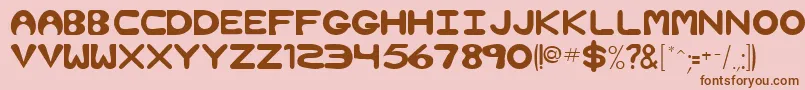 フォントNimbleRegular – ピンクの背景に茶色のフォント