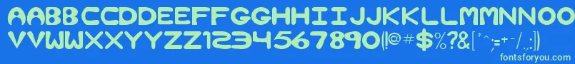 NimbleRegular Font – Green Fonts on Blue Background