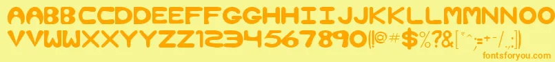 NimbleRegular-Schriftart – Orangefarbene Schriften auf gelbem Hintergrund