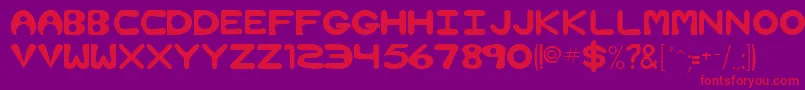 Czcionka NimbleRegular – czerwone czcionki na fioletowym tle