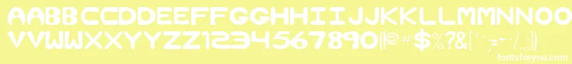 Шрифт NimbleRegular – белые шрифты на жёлтом фоне