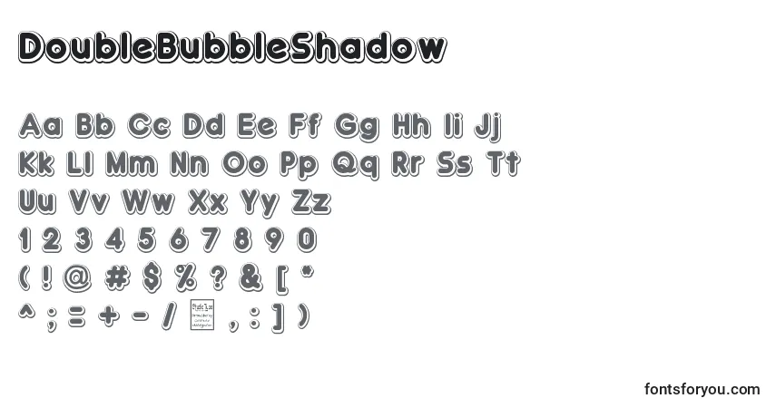 caractères de police doublebubbleshadow, lettres de police doublebubbleshadow, alphabet de police doublebubbleshadow