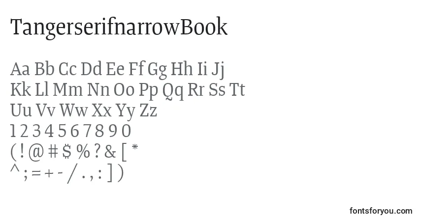 caractères de police tangerserifnarrowbook, lettres de police tangerserifnarrowbook, alphabet de police tangerserifnarrowbook