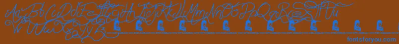 AluminumTrucks Font – Blue Fonts on Brown Background