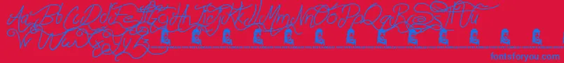 AluminumTrucks Font – Blue Fonts on Red Background