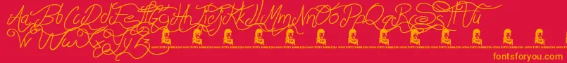 AluminumTrucks Font – Orange Fonts on Red Background