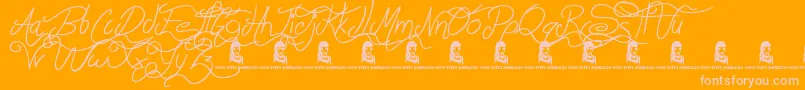 AluminumTrucks Font – Pink Fonts on Orange Background