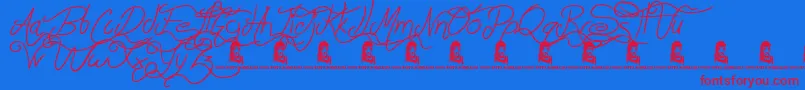 AluminumTrucks Font – Red Fonts on Blue Background