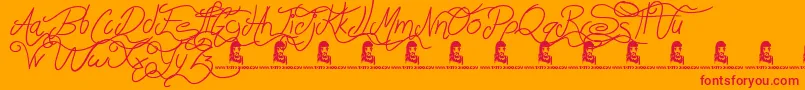 AluminumTrucks Font – Red Fonts on Orange Background