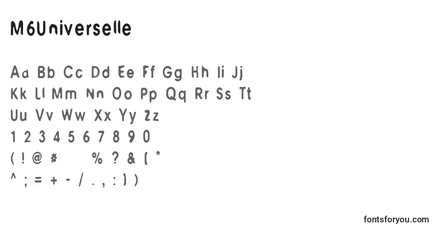 Schriftart M6Universelle – Alphabet, Zahlen, spezielle Symbole