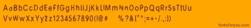 M6Universelle-Schriftart – Braune Schriften auf orangefarbenem Hintergrund