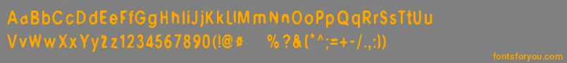 フォントM6Universelle – オレンジの文字は灰色の背景にあります。