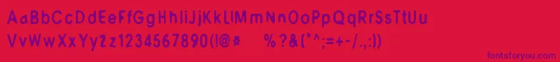 M6Universelle Font – Purple Fonts on Red Background