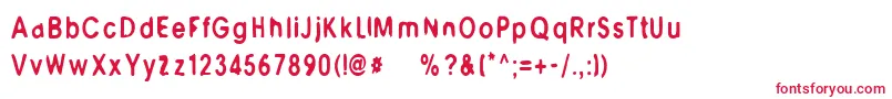 M6Universelle Font – Red Fonts on White Background