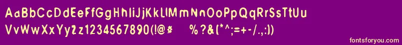 M6Universelle Font – Yellow Fonts on Purple Background
