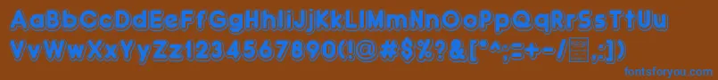 DoubleBubbleShadow Font – Blue Fonts on Brown Background