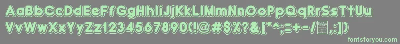 DoubleBubbleShadow-Schriftart – Grüne Schriften auf grauem Hintergrund